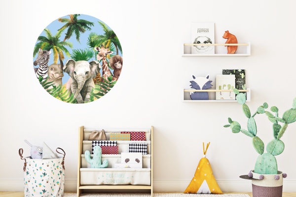 Muur cirkel Jungle dieren