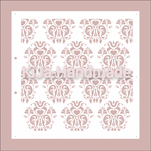 Stencil Baroque heart