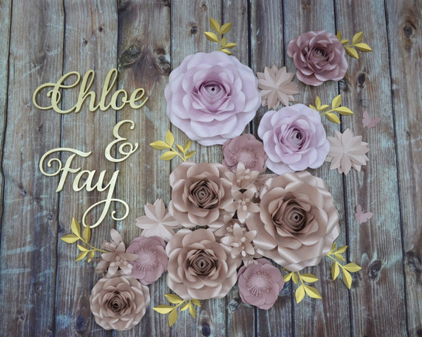 Paper flower set Azra + Naam