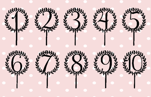 Taarttopper cijfer in krans