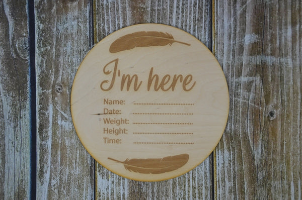 I'm here bordje veertjes