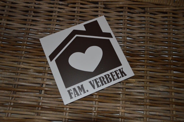 Naambordje Huisje (hart)