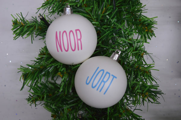 Plastic Kerstbal met naam