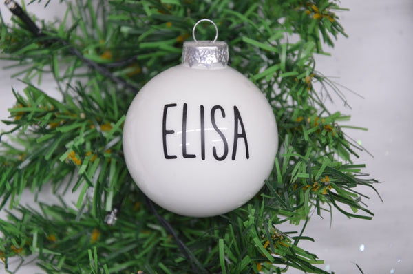 Glazen Kerstbal met naam