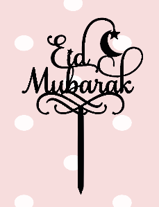 Taarttopper Eid Mubarak sierlijk