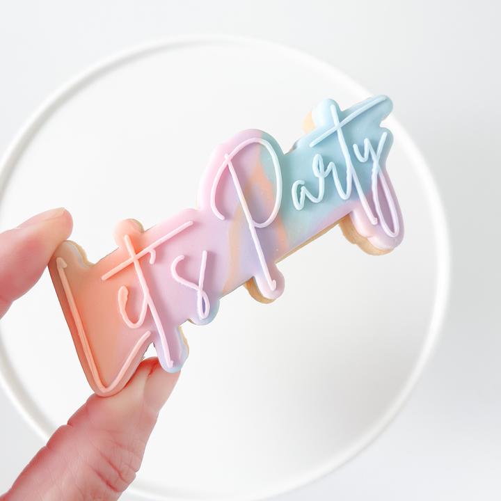 Koek fondant stempel Let's Party