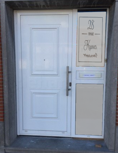 Raamfolie Familienaam & huisnummer met tak