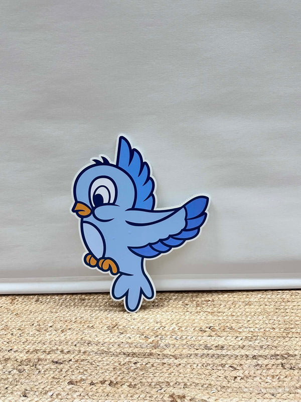 Blue bird assepoester links cut-out decoratie voor feest