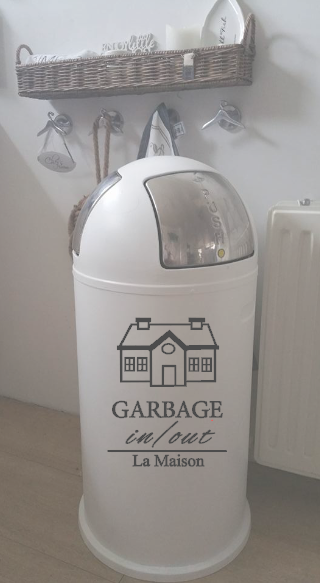 Prullenbak Sticker garbage 1 met huis