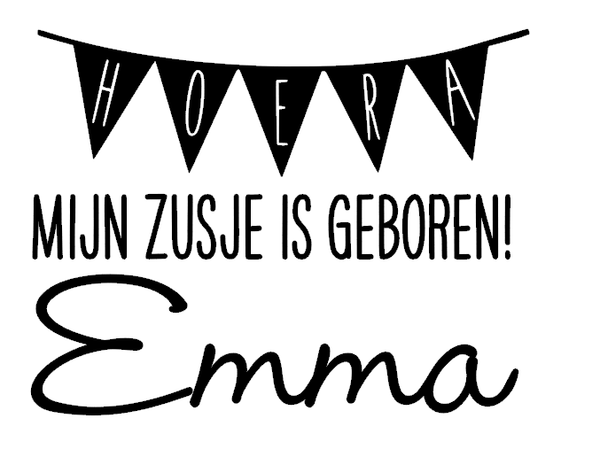 Geboorte Hoera mijn zusje is geboren