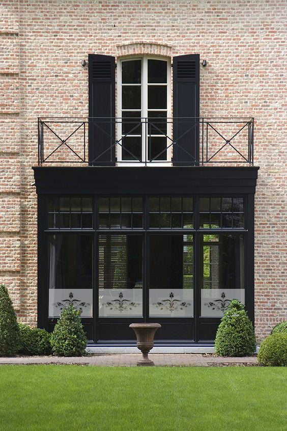 Raamfolie Horizontaal ornament bloem