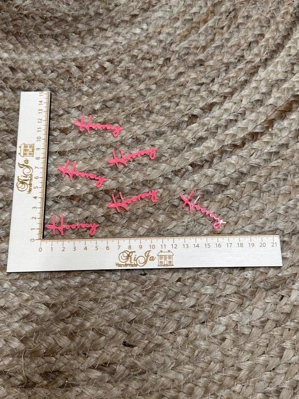 SALE Acryl Neon roze hooray (6 stuks)