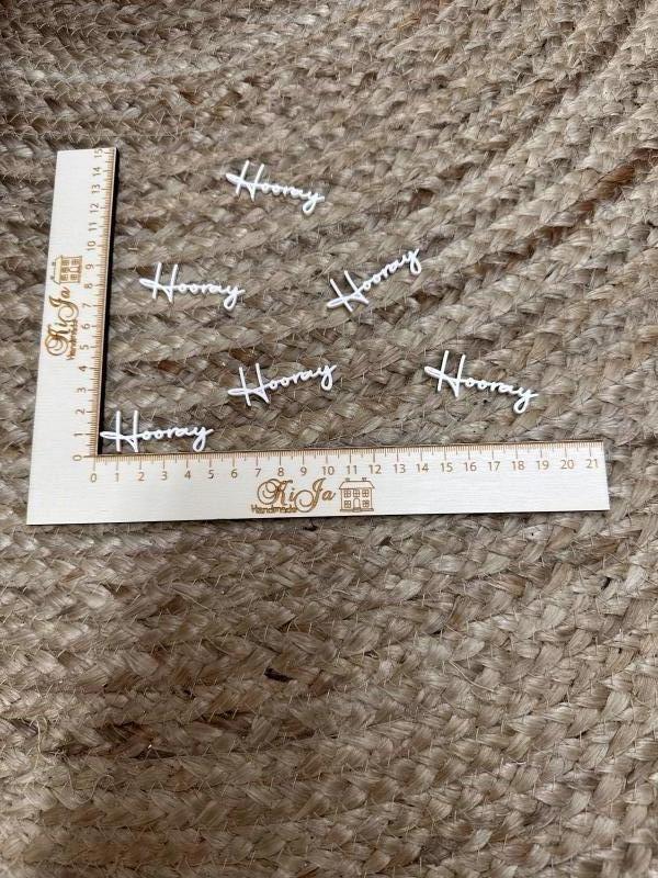 SALE Acryl Wit hooray (6 stuks)