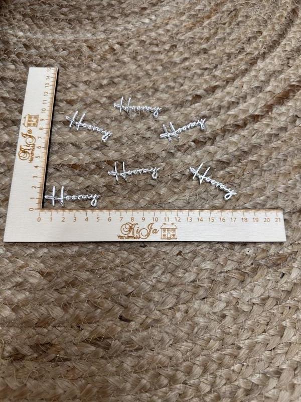 SALE Acryl spiegel zilver hooray (6 stuks)
