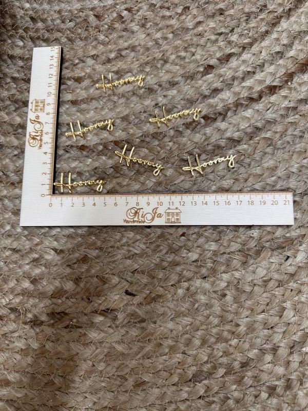 SALE Acryl goud hooray (6 stuks)