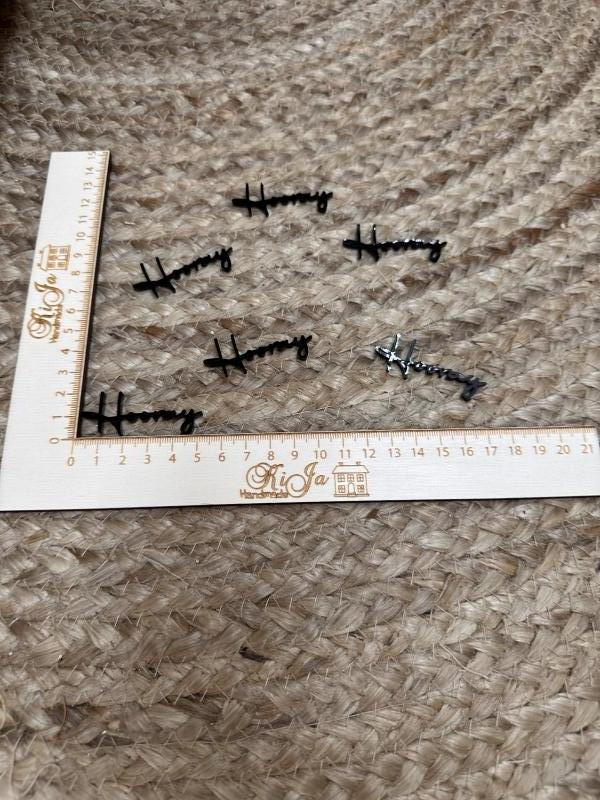 SALE Acryl zwart hooray (6 stuks)
