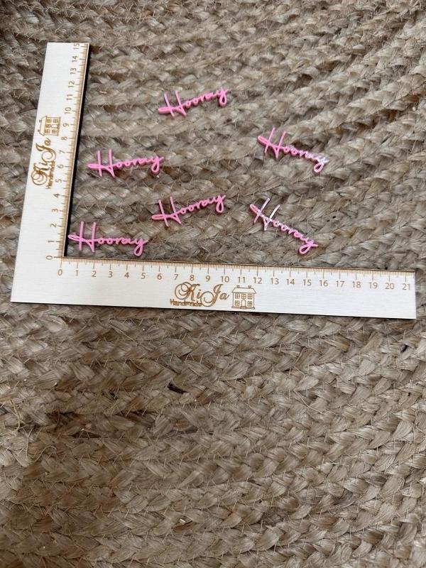 SALE Acryl pastel roze hooray (6 stuks)