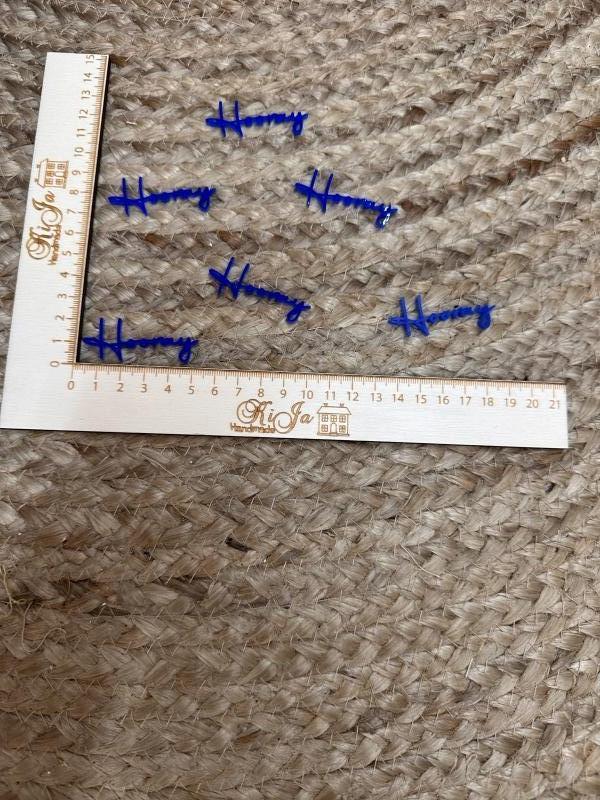 SALE Acryl donker blauw hooray (6 stuks)