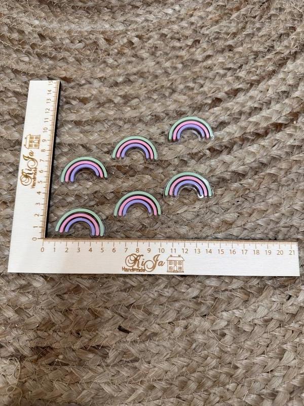 SALE Acryl pastel 1 regenboogjes (6 stuks)