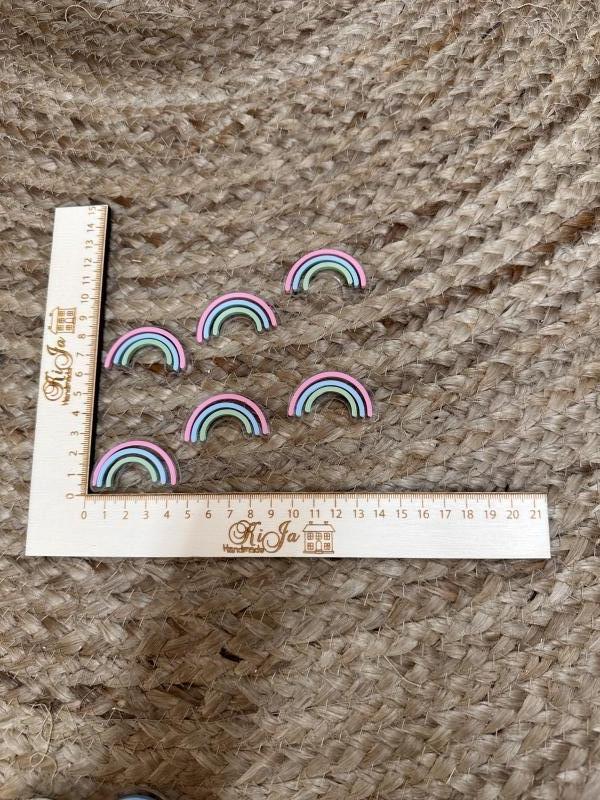 SALE Acryl pastel 2 regenboogjes (6 stuks)