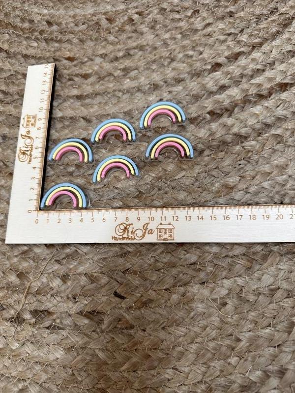 SALE Acryl pastel 3 regenboogjes (6 stuks)