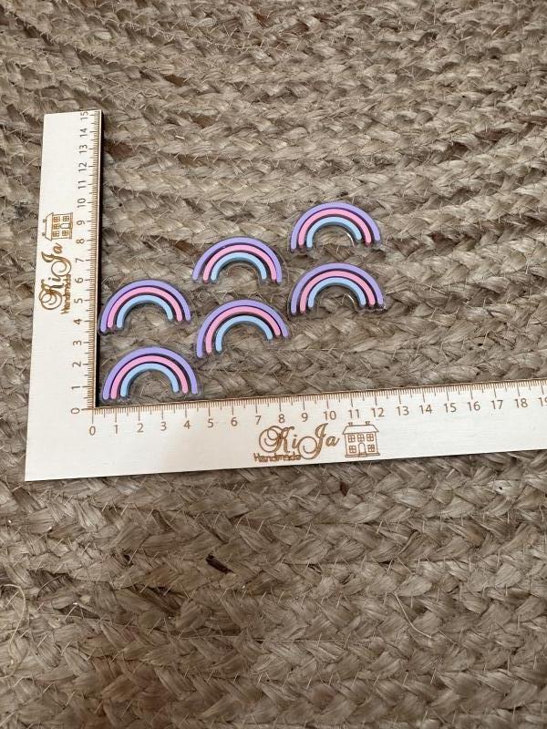 SALE Acryl pastel 4 regenboogjes (6 stuks)