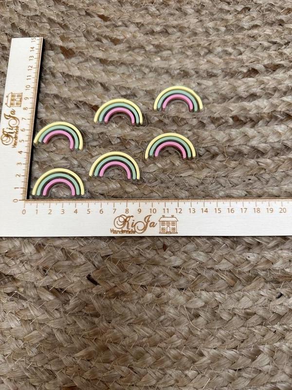 SALE Acryl pastel 6 regenboogjes (6 stuks)