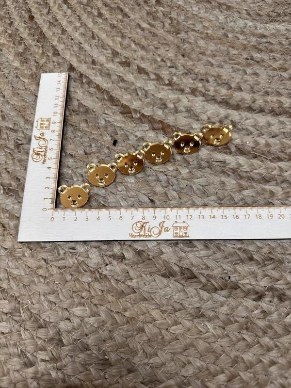 SALE Acryl goud beertje (6 stuks)