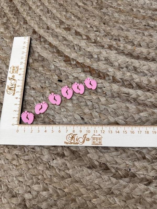 SALE Acryl pastel roze voetjes (6 stuks)
