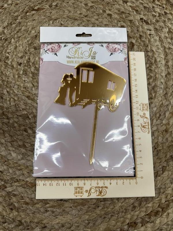 SALE Acryl  goud wagen