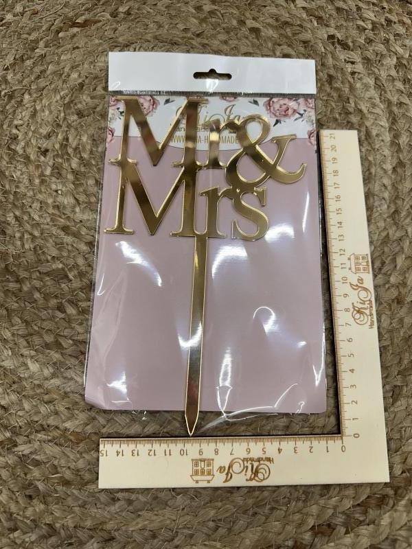 SALE Acryl  goud Mr & Mrs