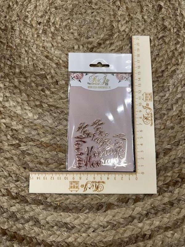 SALE Acryl rose goud hooray (6 stuks)
