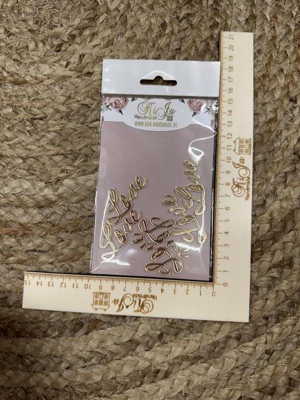 SALE Acryl goud love (6 stuks)