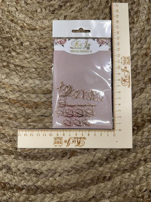 SALE Acryl rose goud xoxo (6 stuks)