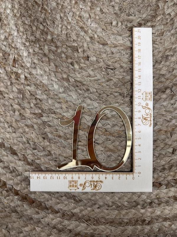 SALE Acryl goud cijfer 10