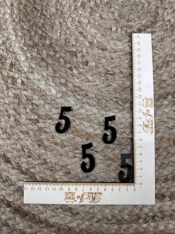SALE Acryl zwart cijfer 5 (4 stuks)