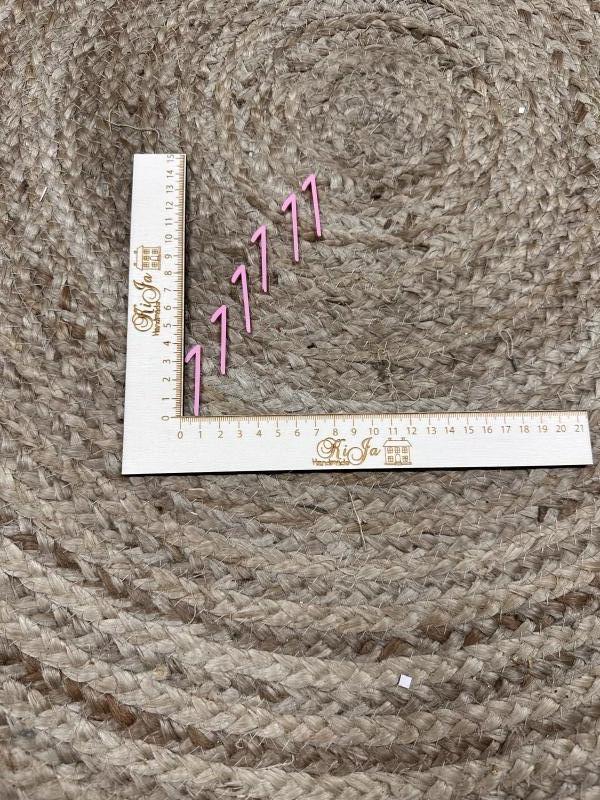 SALE Acryl roze cijfer 1 (6 stuks)