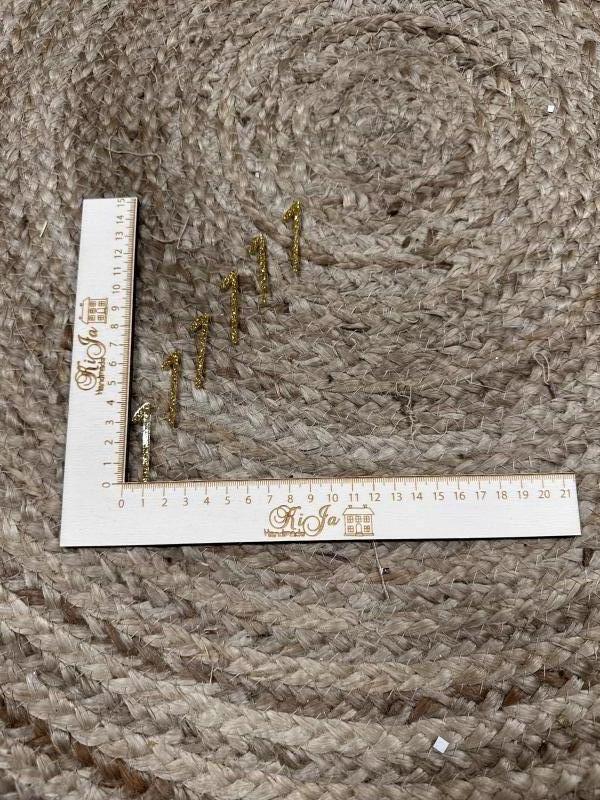 SALE Acryl glitter goud cijfer 1 (6 stuks)