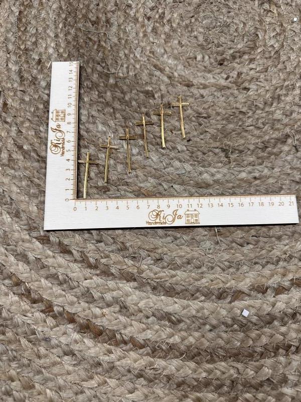 SALE Acryl goud kruis (6 stuks)