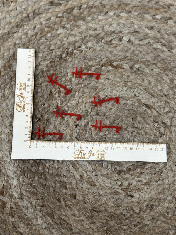 SALE Acryl rood hooray (6 stuks)