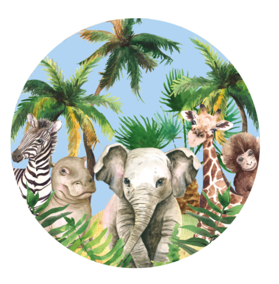 Muur cirkel Jungle dieren