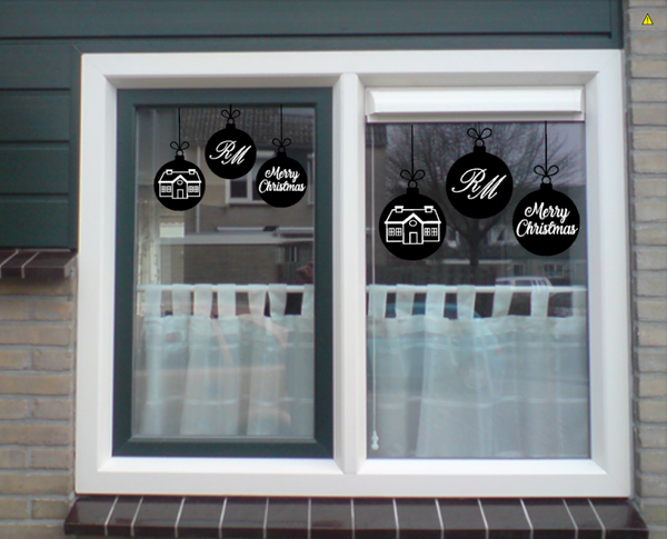 sticker Kerstballen set van 3 stuks