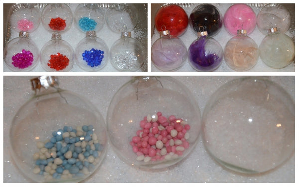 Plastic helder Kerstbal sierlijk met naam