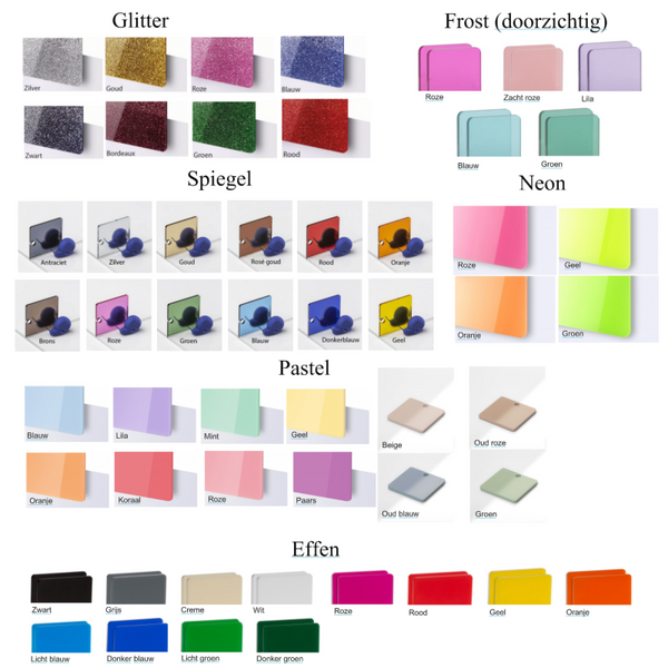 Sample acryl kleuren