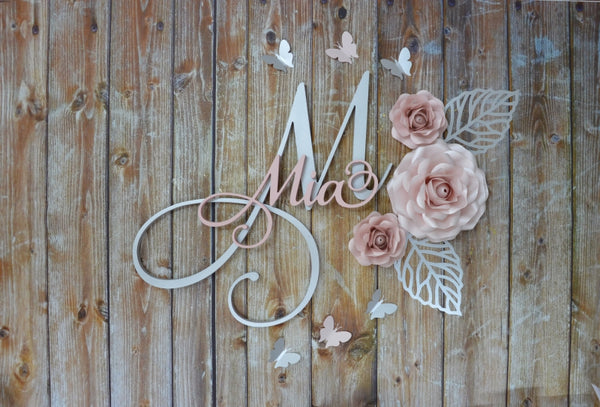Paper flower set Mia + naam