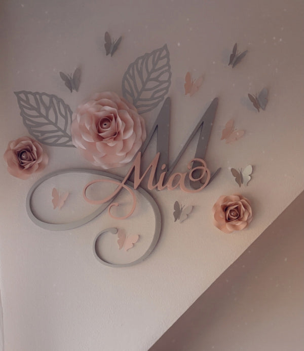 Paper flower set Mia + naam