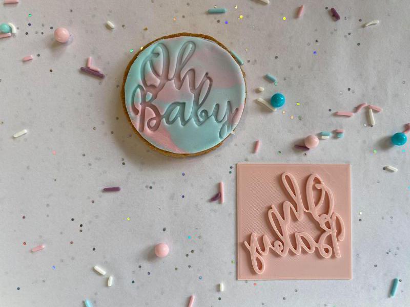 Koek fondant stempel Oh baby