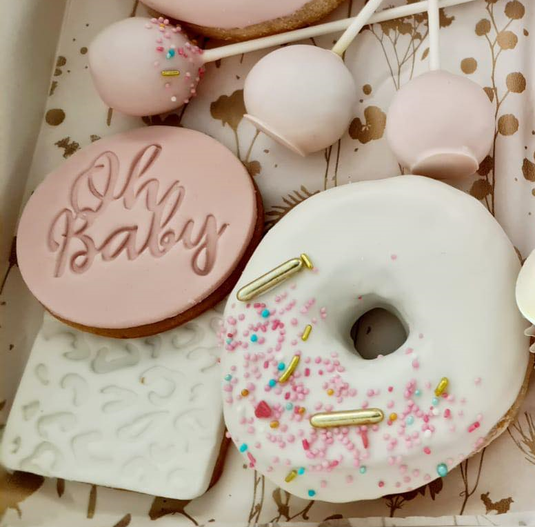 Koek fondant stempel Oh baby