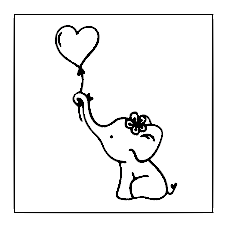 Koek fondant stempel Olifant meisje met ballon