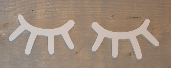 Houten decoratie wimpers (2 stuks)